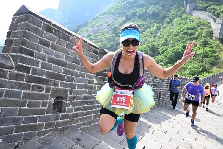 Valery outdoors on the Great Wall of China