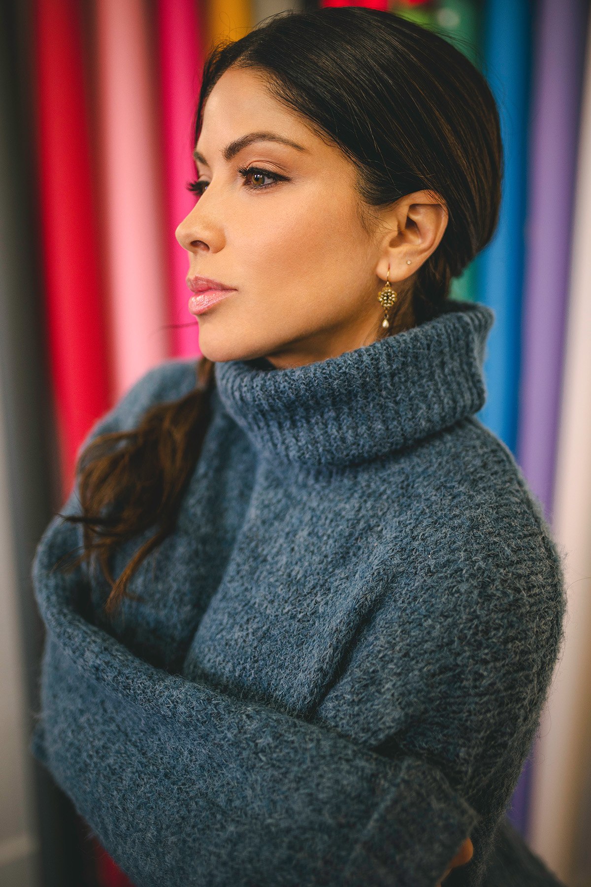Valery in an editorial knitwear portrait